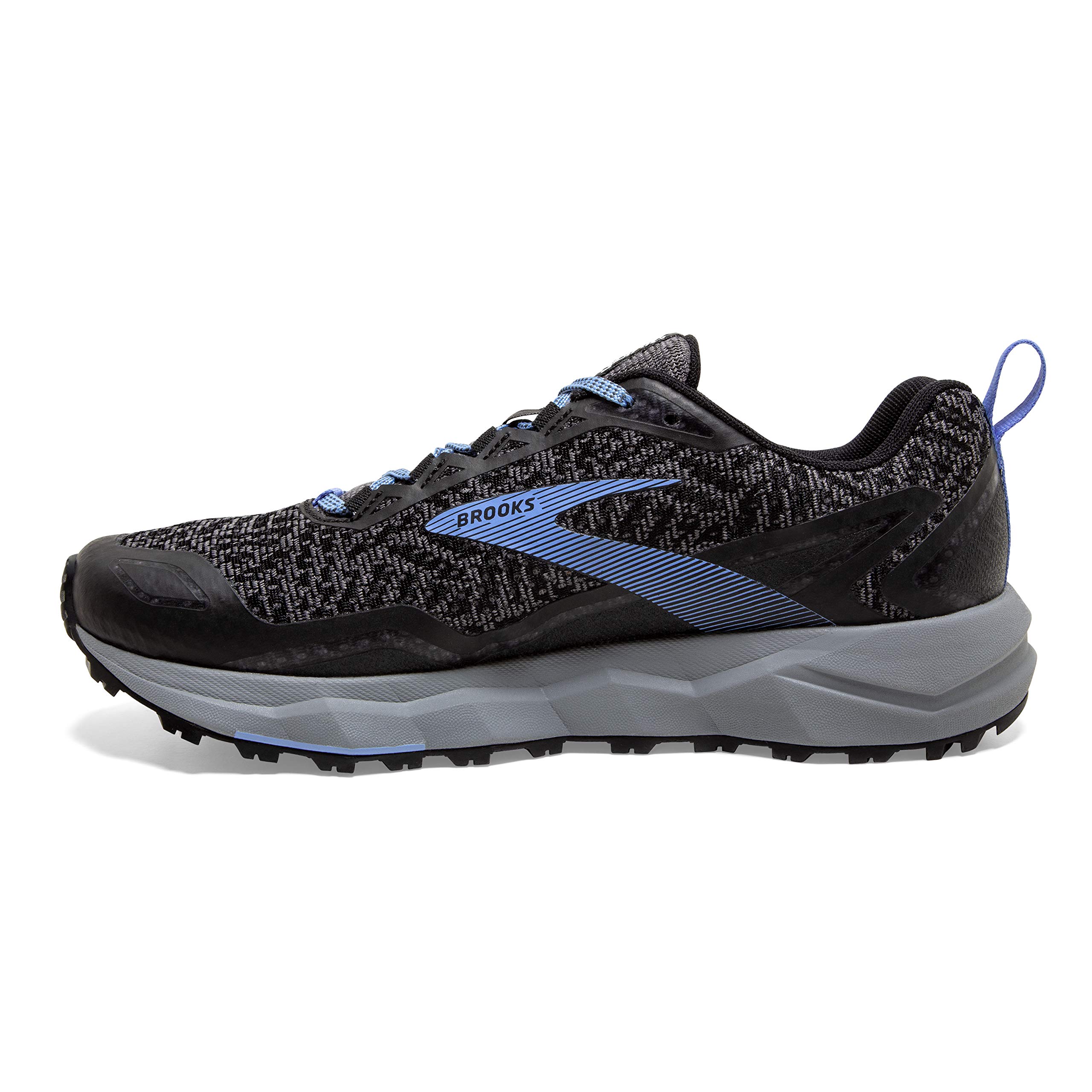 Brooks Womens Divide Running Shoe - Grey/Black/Cornflower Blue - B - 6.5