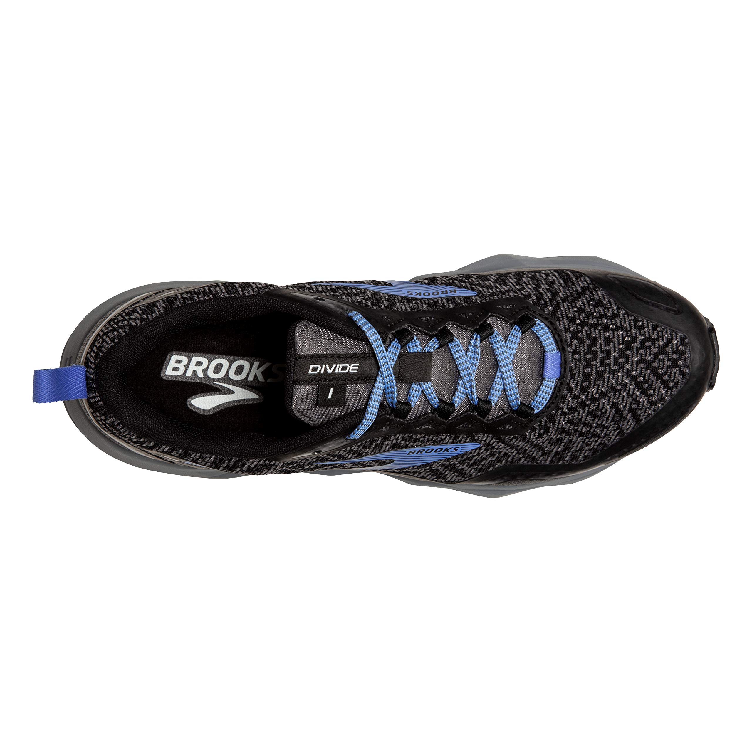 Brooks Womens Divide Running Shoe - Grey/Black/Cornflower Blue - B - 6.5