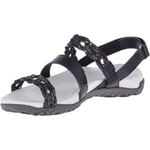 Merrell Women's Terran Braid Slingback Sandal, Black, 8