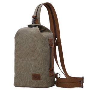 kl928 canvas sling bag - small crossbody backpack shoulder casual daypack rucksack for men women
