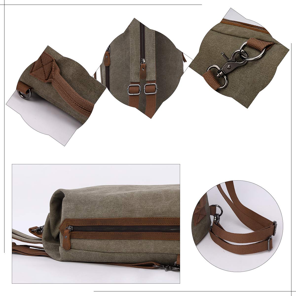 KL928 Canvas Sling Bag - Small Crossbody Backpack Shoulder Casual Daypack Rucksack for Men Women