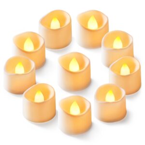 homemory 24-pack flameless led tea lights candles battery operated, 200+hour fake electric candles tealights for votive, aniversary, wedding centerpiece table decor, funeral, halloween, christmas