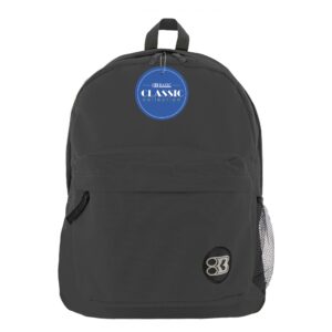 bazic school backpack 17" black, lightweight school bag padded back & adjustable strap for students, travel bag fit a4 notebook, 12-pack