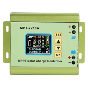 solar controller, mpt-7210a mppt solar controller green made of aluminum alloy with lcd display for lithium battery