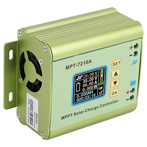 Solar Controller, MPT-7210A MPPT Solar Controller Green Made of Aluminum Alloy with LCD Display for Lithium Battery