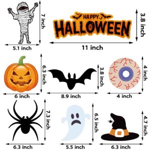 Funnlot Halloween Office Decorations Halloween Hanging Decorations Indoor 46PCS Halloween Hanging Swirl Decorations Include Pumpkin Bat Ghost Spider Mummy Eyeball Witch Hat Happy Halloween