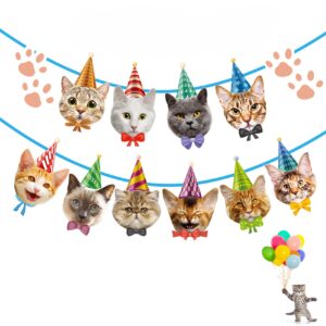 cat birthday banner not need diy cat birthday decorations cat garland cat faces banner for birthday party decor