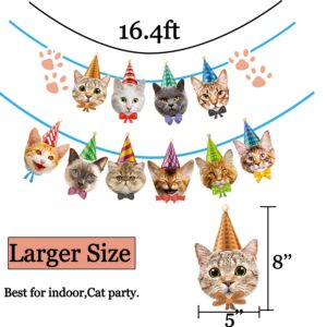 Cat Birthday Banner Not Need DIY Cat Birthday Decorations Cat Garland Cat Faces Banner for Birthday Party Decor