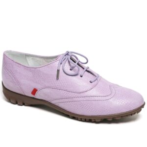 marc joseph new york womens leather made in brazil lavceup with wingtip detail golf shoe, lilac glaze/natural sole, 5.5 m us