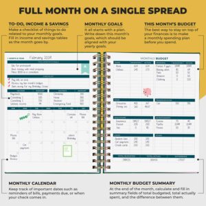 Clever Fox Budget Planner & Monthly Bill Organizer With Pockets. Expense Tracker, Budgeting Journal & Financial Book. Large, 8x9.5" (Dark Green)