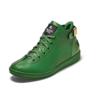 travel fox men's malibu green spider nappa leather round toe lace-up high-tops 9.5 us