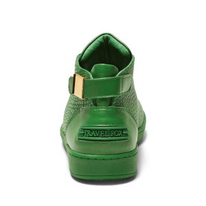 TRAVEL FOX Men's Malibu Green Spider Nappa Leather Round Toe Lace-Up High-Tops 9.5 US