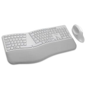 kensington pro fit ergonomic wireless keyboard and mouse - grey (k75407us)