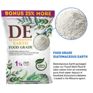 EasyGoProducts Diatomaceous Earth - 100% Natural Food Grade - DE Fresh Water - 1.25 Pounds (EGP-DE-01)