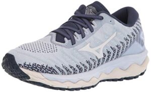 mizuno womens wave sky 4 waveknit running shoe, arctic ice, 8 us