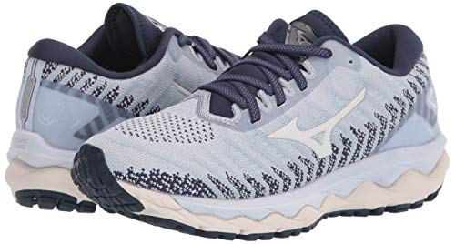 Mizuno womens Wave Sky 4 Waveknit Running Shoe, Arctic Ice, 8 US