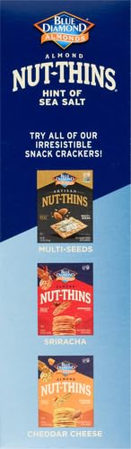 Blue Diamond Almonds Nut-Thins Gluten Free Cracker Crisps, Hint Of Sea Salt, Family Size, Sea Salt, 7.7 oz