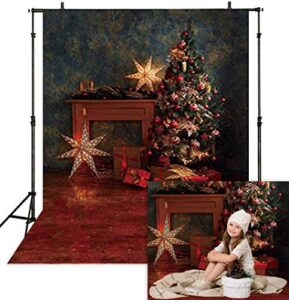 allenjoy 5x7ft vinyl vintage christmas tree backdrop rustic wall sparkle stars winter holiday xmas photography background for portrait pictures family party decorations photo booth studio props