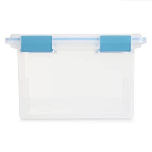 Sterilite 32 Quart Clear Plastic Stacking Storage Container Box with Latching Lid (4 Pack)