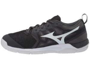 mizuno wave supersonic 2 womens volleyball shoe, black-charcoal, 9