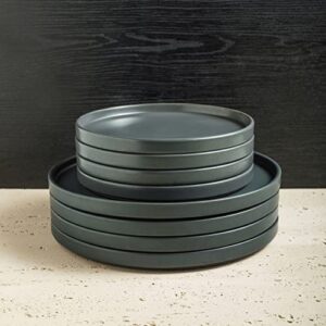 Stone Lain Coupe Stoneware Dinnerware Set, Service for 4, Gray Matte