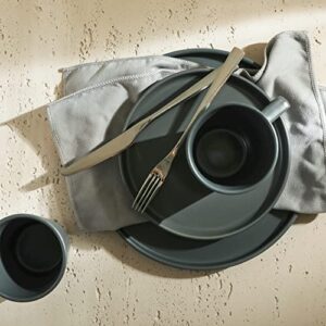 Stone Lain Coupe Stoneware Dinnerware Set, Service for 4, Gray Matte