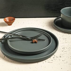 Stone Lain Coupe Stoneware Dinnerware Set, Service for 4, Gray Matte