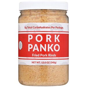 pork panko - 0 carb pork rind bread crumbs - keto and paleo friendly, naturally gluten-free and carb-free (12oz jar)