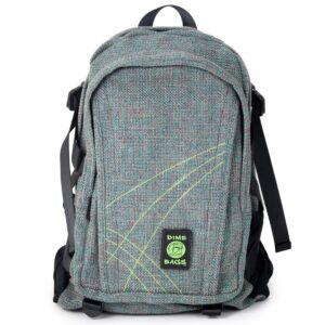dime bags urban hemp backpack | original hemp backpack for all genders | includes secret pocket & removable airtight poly bag (aqua)
