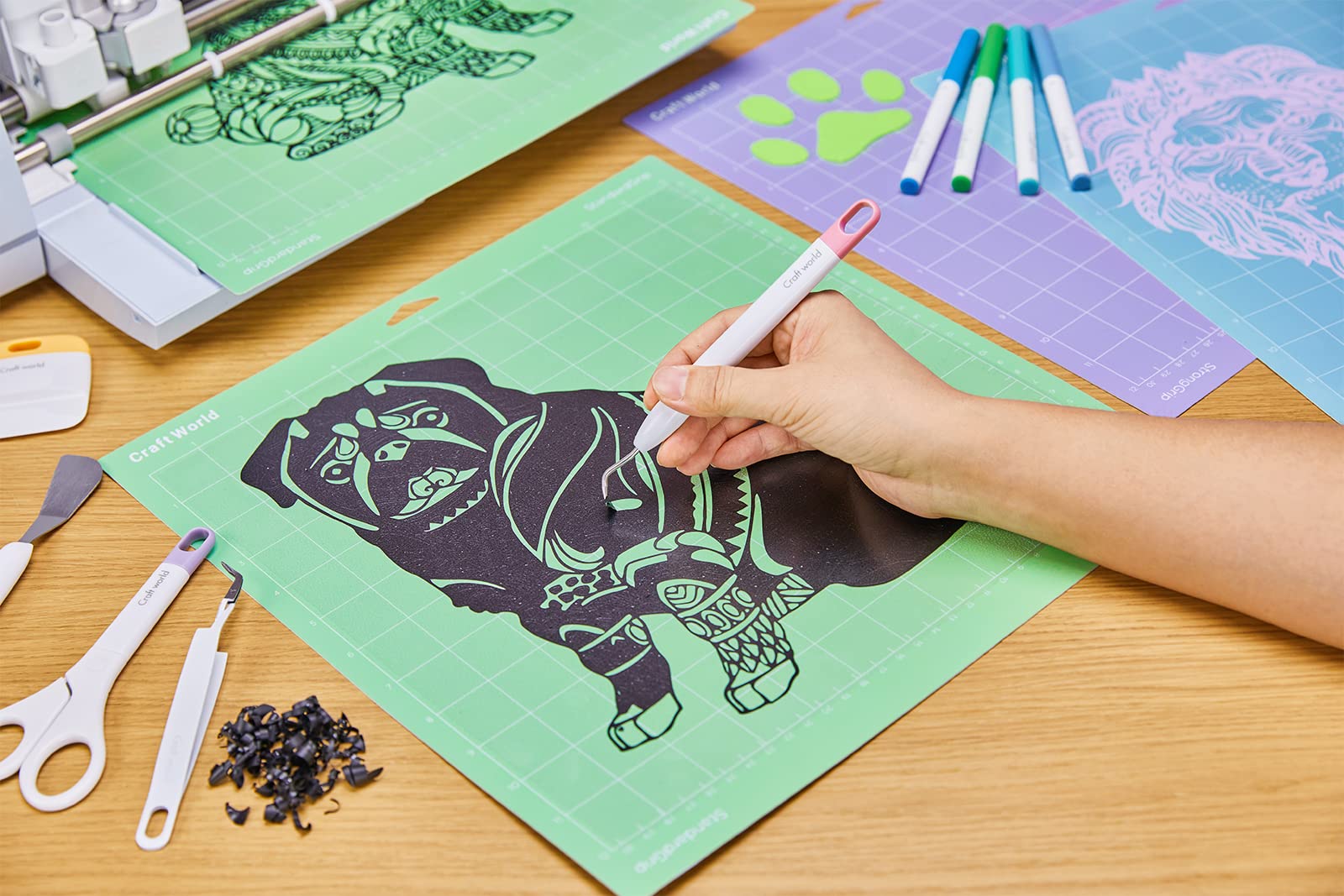 Craft World 12x12 Cutting Mat for Cricut Maker 3/Maker/Explore 3/Air 2/Air/One(Stronggrip, 3 Pieces), Cricket Mat Perfect Stickiness for Thick Material