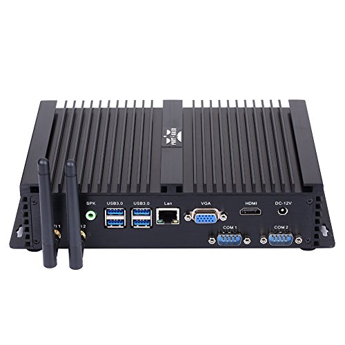 PARTAKER Windows 10 Industrial PC, Fanless Mini Desktop Computer with Intel Core Quad Core CPU i7 8550U 8565U, 32GB RAM, 512GB SSD, 1xNICs, 4xUSB 3.0, 2xCOM RS232, HDMI,VGA,Wi-Fi