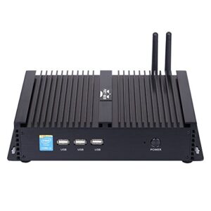 PARTAKER Windows 10 Industrial PC, Fanless Mini Desktop Computer with Intel Core Quad Core CPU i7 8550U 8565U, 32GB RAM, 512GB SSD, 1xNICs, 4xUSB 3.0, 2xCOM RS232, HDMI,VGA,Wi-Fi