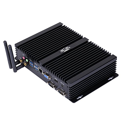 PARTAKER Windows 10 Industrial PC, Fanless Mini Desktop Computer with Intel Core Quad Core CPU i7 8550U 8565U, 32GB RAM, 512GB SSD, 1xNICs, 4xUSB 3.0, 2xCOM RS232, HDMI,VGA,Wi-Fi