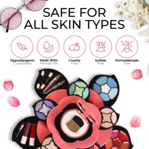 Toysical Makeup Kit for Teens - Flower Makeup Palette Gift Set for Teen Girls and Women - Makeup for Girls 10-12 - Petals Expand to 3 Tiers - Variety Shade Array - Full Starter Kit for Beginners