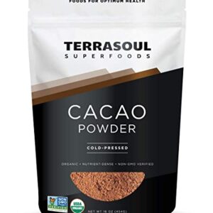 Terrasoul Superfoods Raw Organic Cacao Powder, 2 Lbs (2 Pack) - Raw | Keto | Vegan