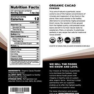 Terrasoul Superfoods Raw Organic Cacao Powder, 2 Lbs (2 Pack) - Raw | Keto | Vegan