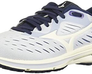 Mizuno womens Wave Rider 24 Running Shoe, Arctic Ice-snow White, 9.5 Wide US