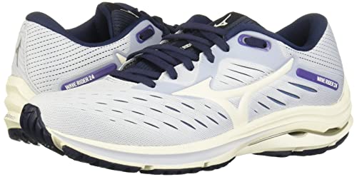 Mizuno womens Wave Rider 24 Running Shoe, Arctic Ice-snow White, 9.5 Wide US