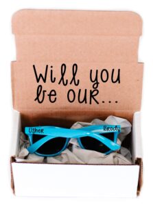 usher sunglasses, usher gifts, usher proposal ideas, wedding usher gift, kid usher gift idea, will you be our usher