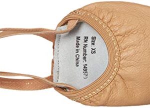 Dance Basix Leather Half Sole Dance Turner for Women, Men, Boys & Girls Tan