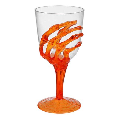 Halloween Skeleton Hand Plastic Goblets - Champagne Flutes - Stemless Cups - Perfect for Creepy Spooky Halloween Decorations and Haunted House - Choose Set of 3 Each (Goblets - Set of 3)