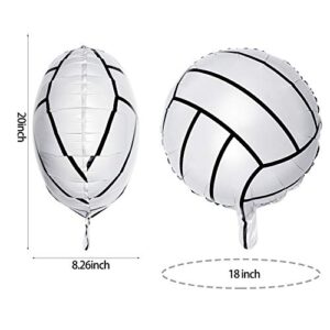 30 Pieces Volleyball Balloons Volleyball Aluminum Foil Balloons Volleyball Sports Themed Party Decoration for Birthday Holiday Party Supplies