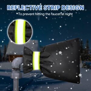 DELUX Outdoor Faucet Covers 2 Pack for Winter 9.05" H X 6.89" W, Outside Garden Faucet Socks for Freeze Protection, Reusable Waterproof Insulated Spigot Cover（Thicker）