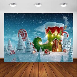 comophoto winter snow landscape backdrops for photography 7x5ft vinyl christmas candy santa claus decoration snowflakes for photo booth background blue backdrop printed pictures