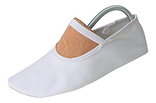 Eurythmy Gymnastic Cotton Shoes for Women with Non-Slip Rubber Sole - Designed for Waldorf Schools - Suitable for Ballet, Dance, Trampoline, Deadlift (Women 6.5, White)