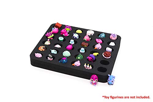 Polar Whale Toy Figurine Character Drawer Organizer Washable for Home Bedroom Playroom Compatible with Shopkins Hatchimals Colleggtibles 7.1 x 8.6 x 1 Inches Black Foam 36 Compartments