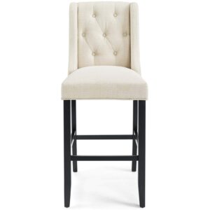 Modway Baronet Tufted Button Fabric Bar Stool, Beige