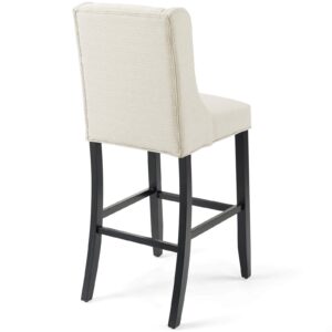Modway Baronet Tufted Button Fabric Bar Stool, Beige
