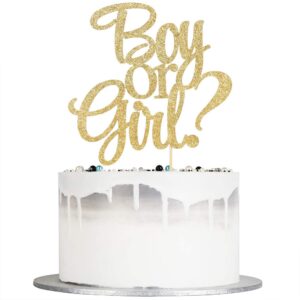 auteby boy or girl cake topper - glitter baby shower party decorations supplies (gold)