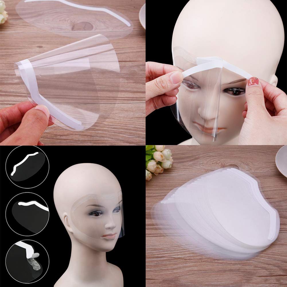 EBANKU 50 PCS Microblading Permanent Makeup Shower Face Shields Visors, Disposable Face Shields Masks for Hairspray Salon Supplies and Eyelash Extensions Eye Eyelid Surgery Aftercare